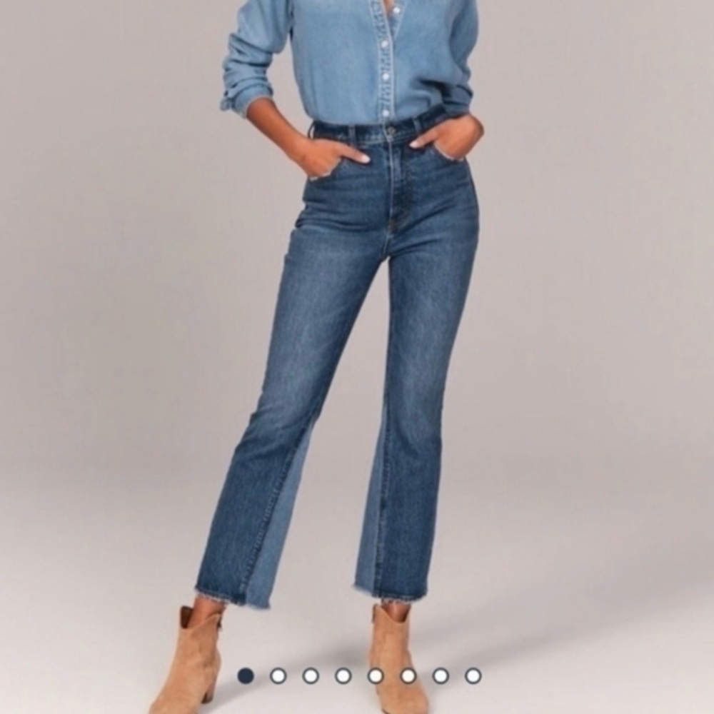 Abercrombie & Fitch Kick Flare Ultra High Rise Blue Jeans